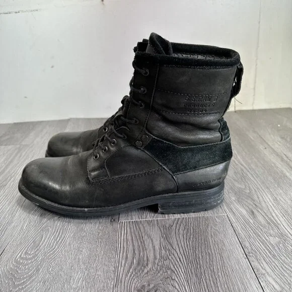 G-Star Raw Boots Men 13 Black Patton III Combat Cargo Military D5204 Biker Shoes